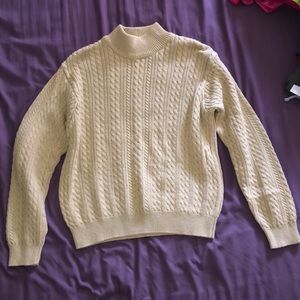 jeanne pierre gold cable knit sweater